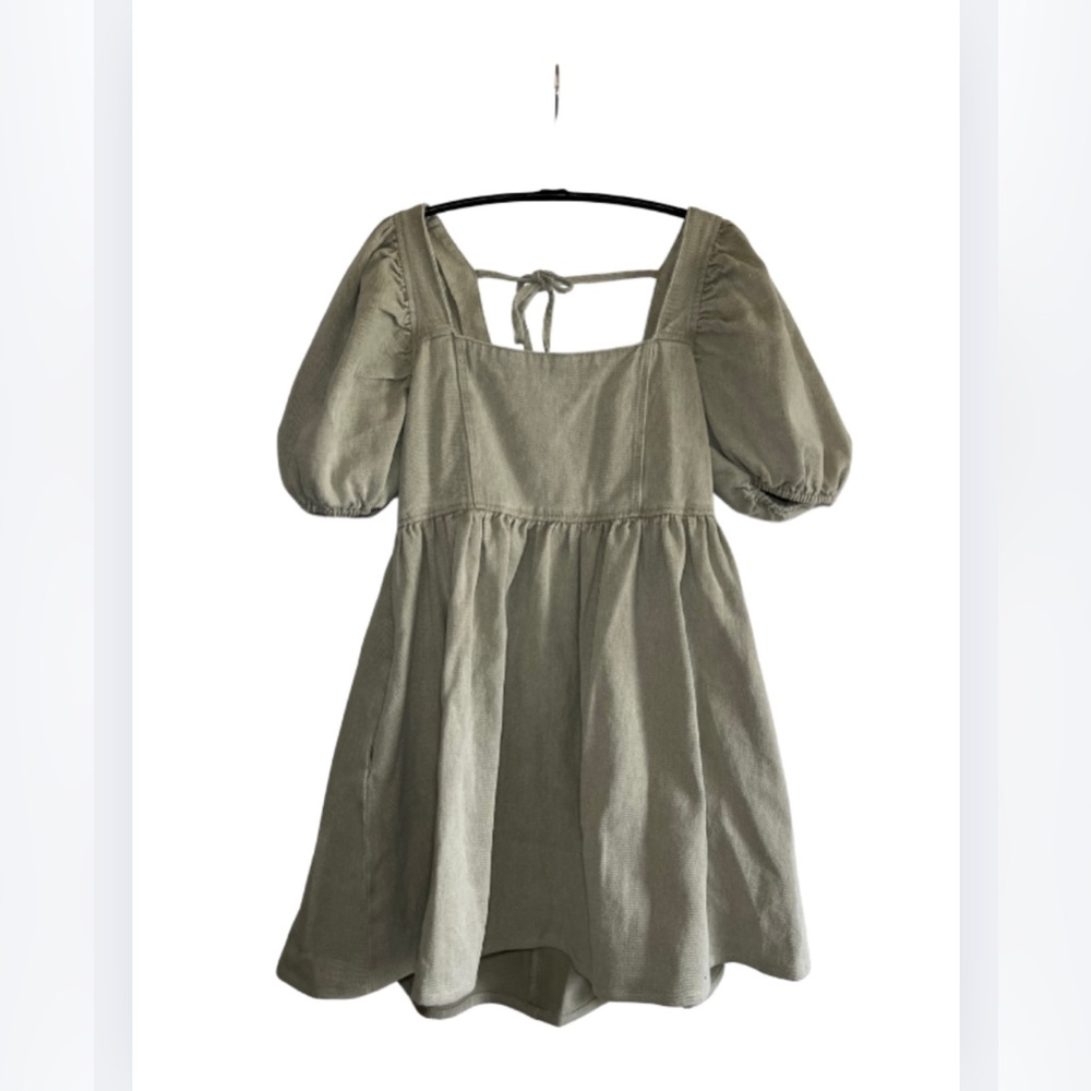 mittoshop Olive Puff Sleeve Dress